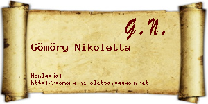 Gömöry Nikoletta névjegykártya