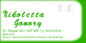 nikoletta gomory business card